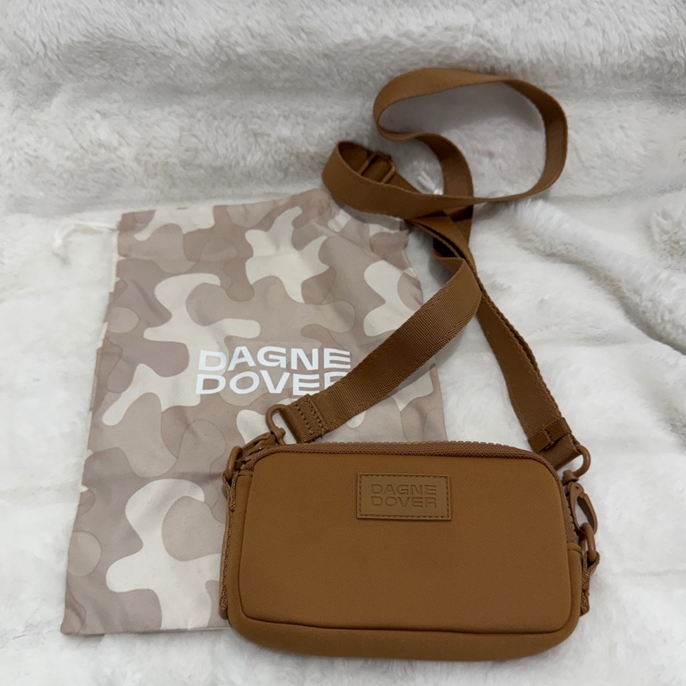 Dagne Dover Caramel Brown Crossbody Bag with Adjustable Strap